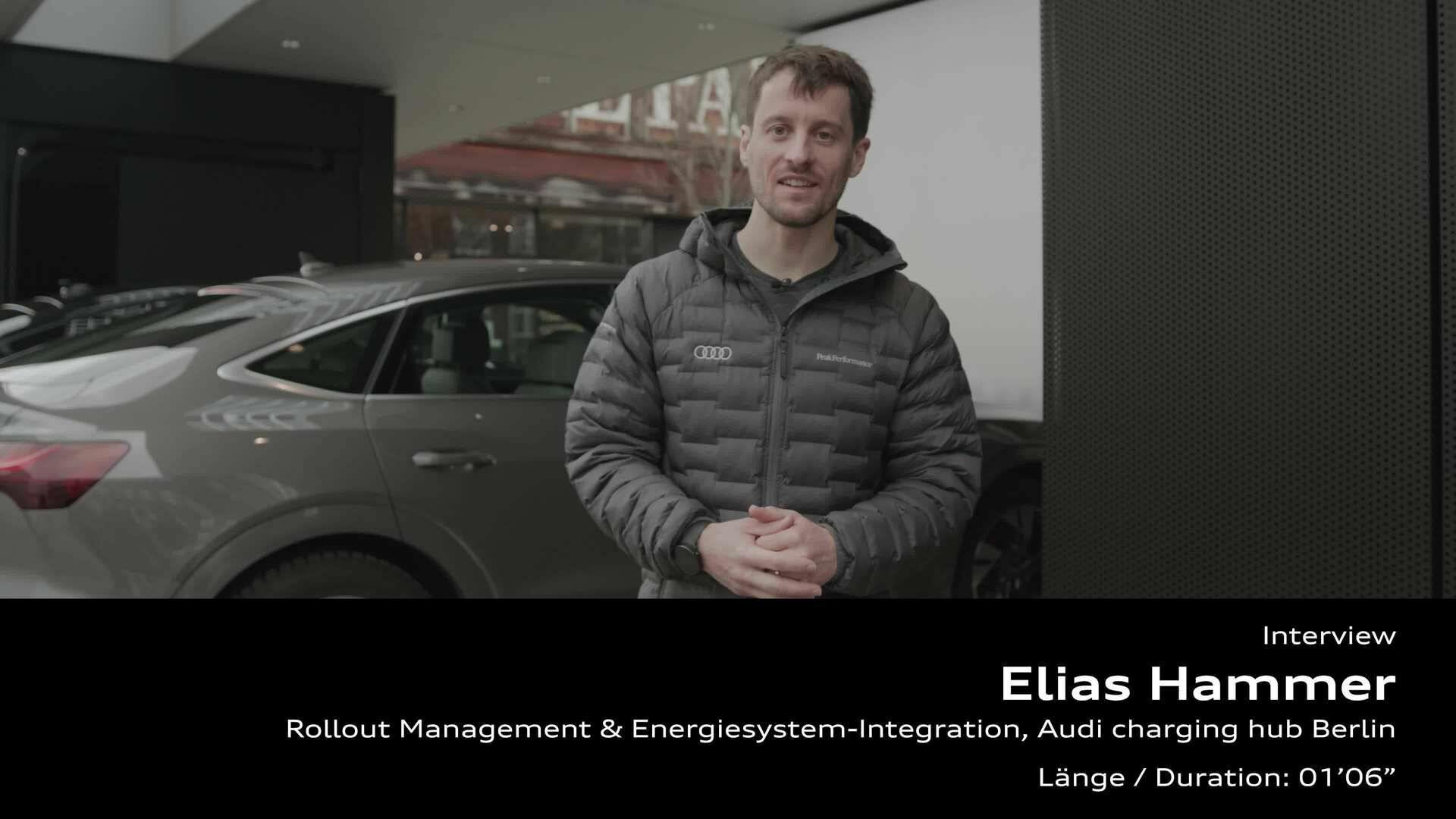 Statement from Elias Hammer on the Audi charging hub Berlin – Footage