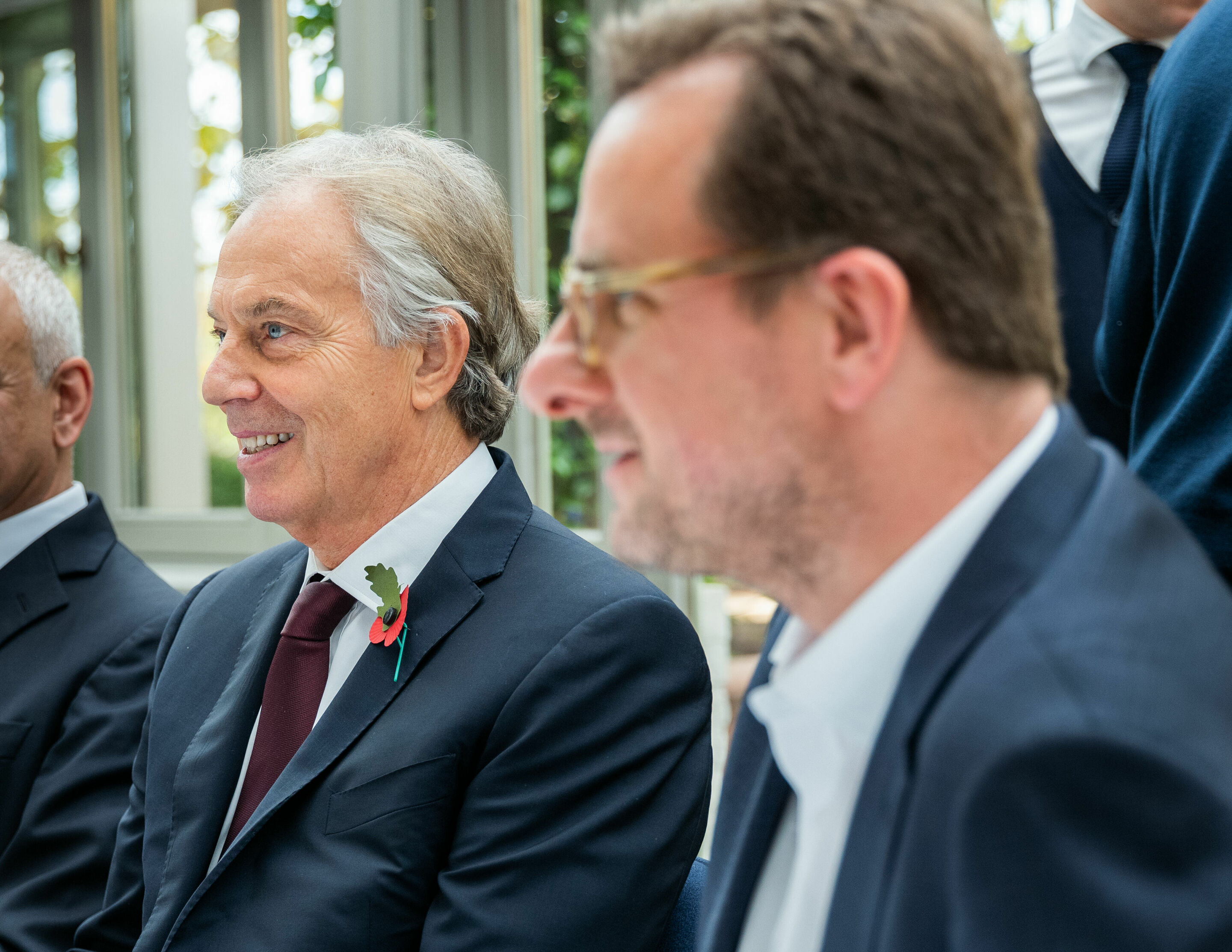 Audi and beyond initiative speak out for responsible use of AI at global forum “AI4People” - Tony Blair (left), former UK Prime Minister, and Roland Villinger (right), CSO and CDO of AUDI AG, meet in Brussels.