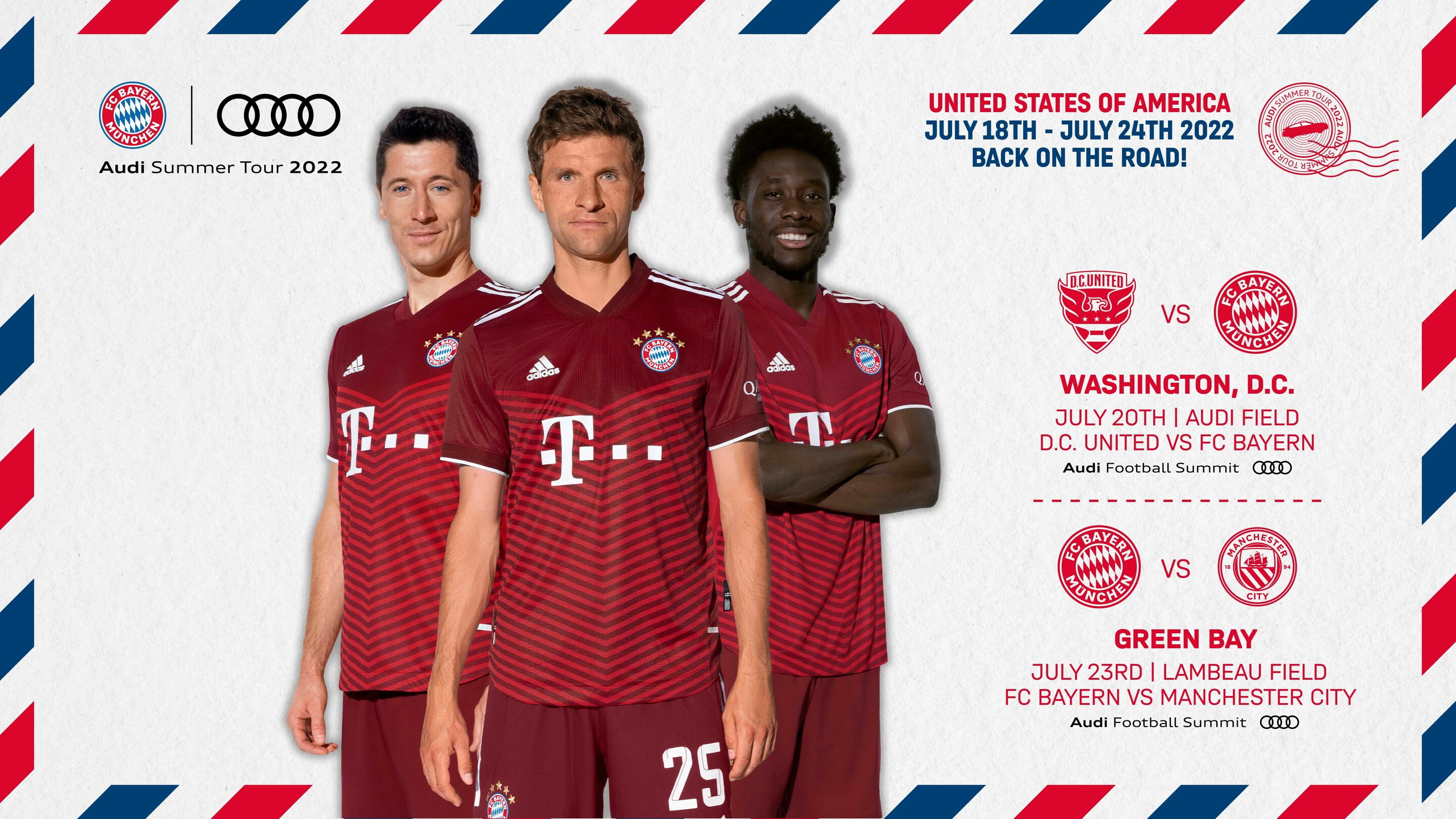 Audi Summer Tour - Finally back on the road: Audi and FC Bayern Munich’s “Summer Tour” heads to the United States for the fifth time