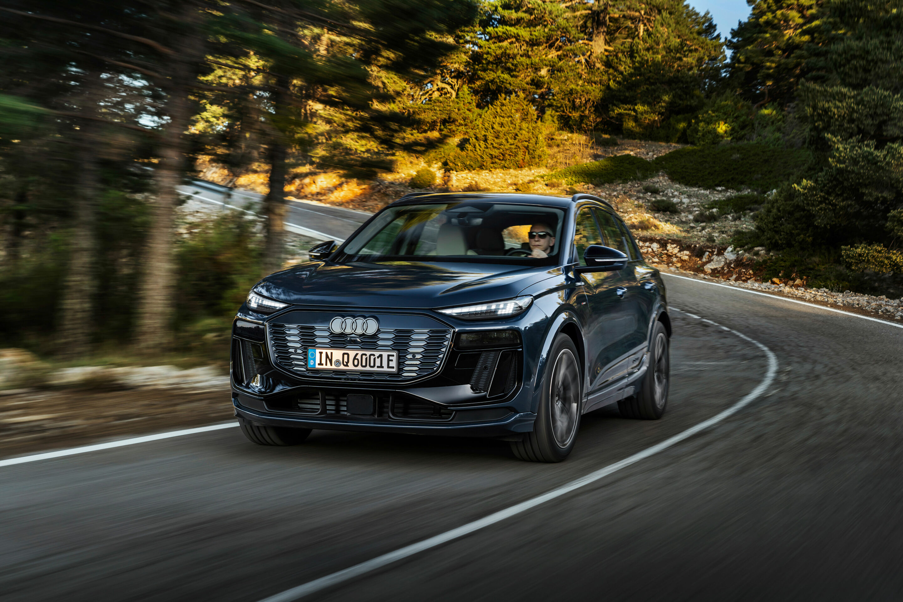 Audi Q6 e-tron quattro - Dynamic photo, 
Colour: Plasma blue metallic