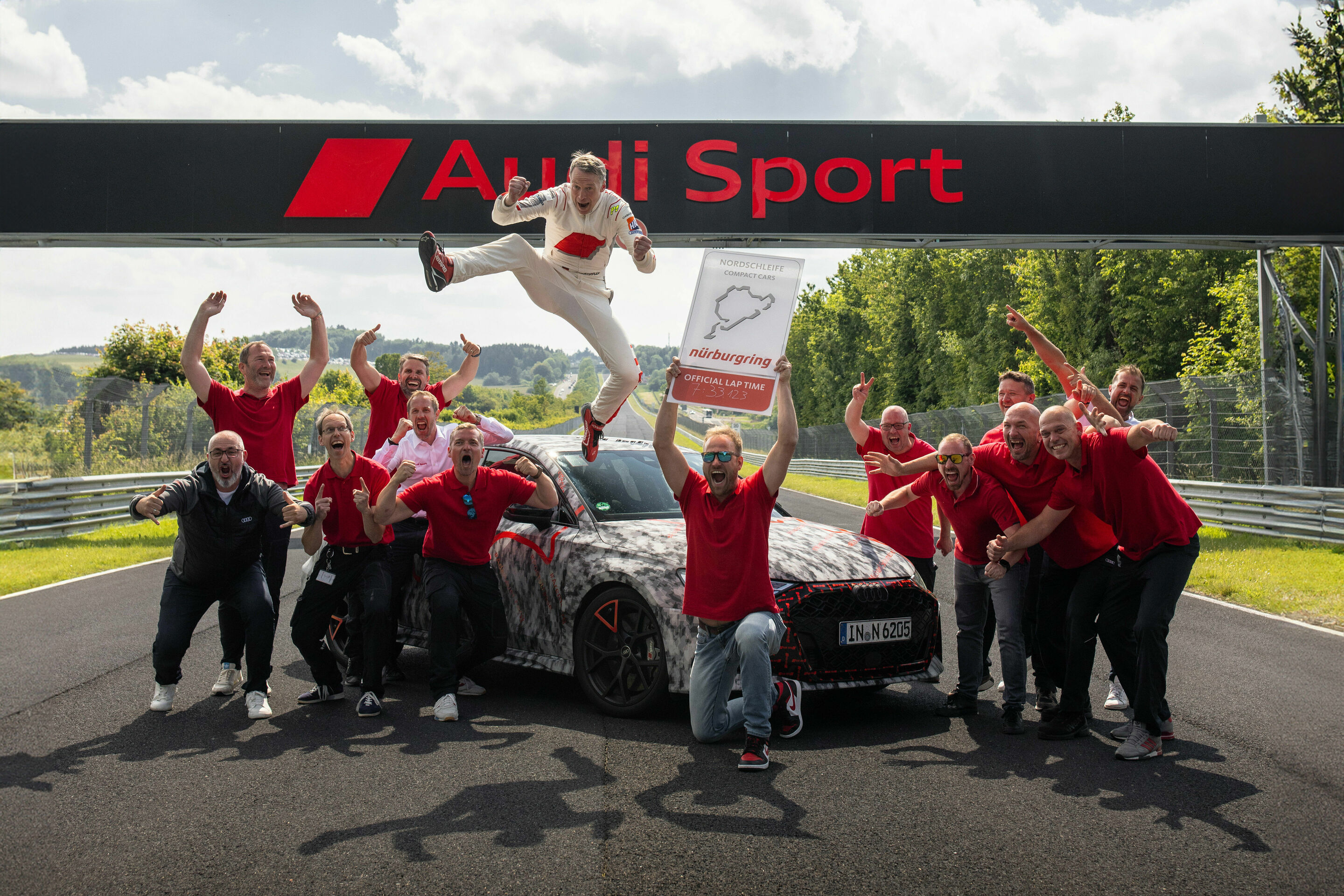 Lap record for Audi Sport in the compact segment - Success for racing and development driver Frank Stippler and the entire Audi Sport Team: lap record for new RS 3 preproduction model