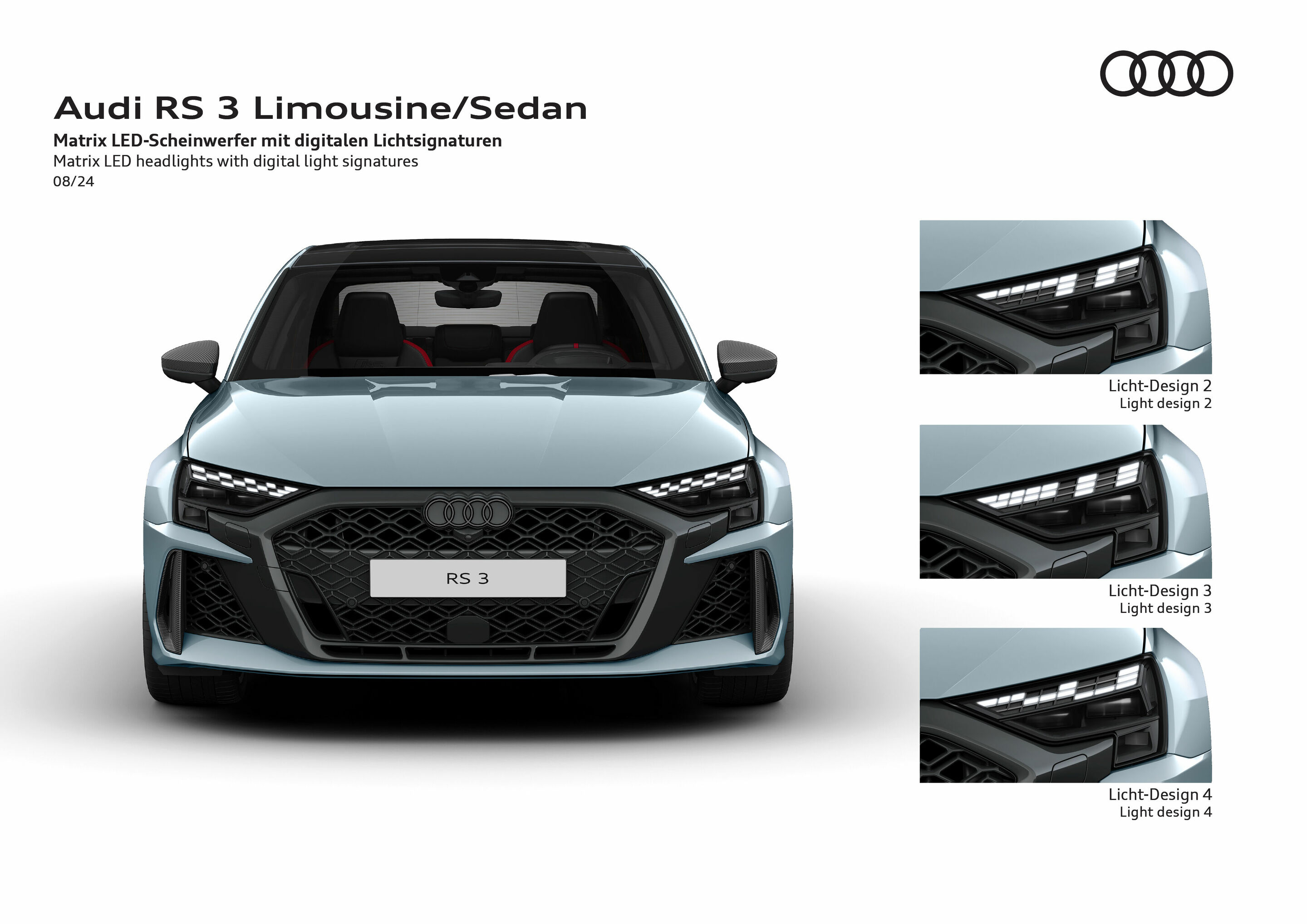 Illustration - Audi RS 3 Sedan - Matrix LED headlights with digital light signatures