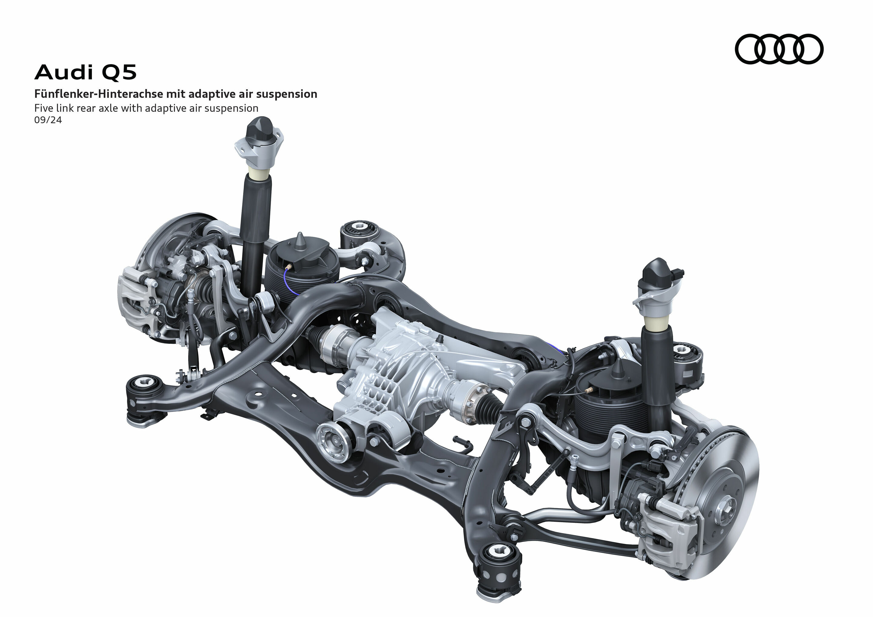 Illustration - Audi Q5 - Five link rear axle with adaptive air suspension