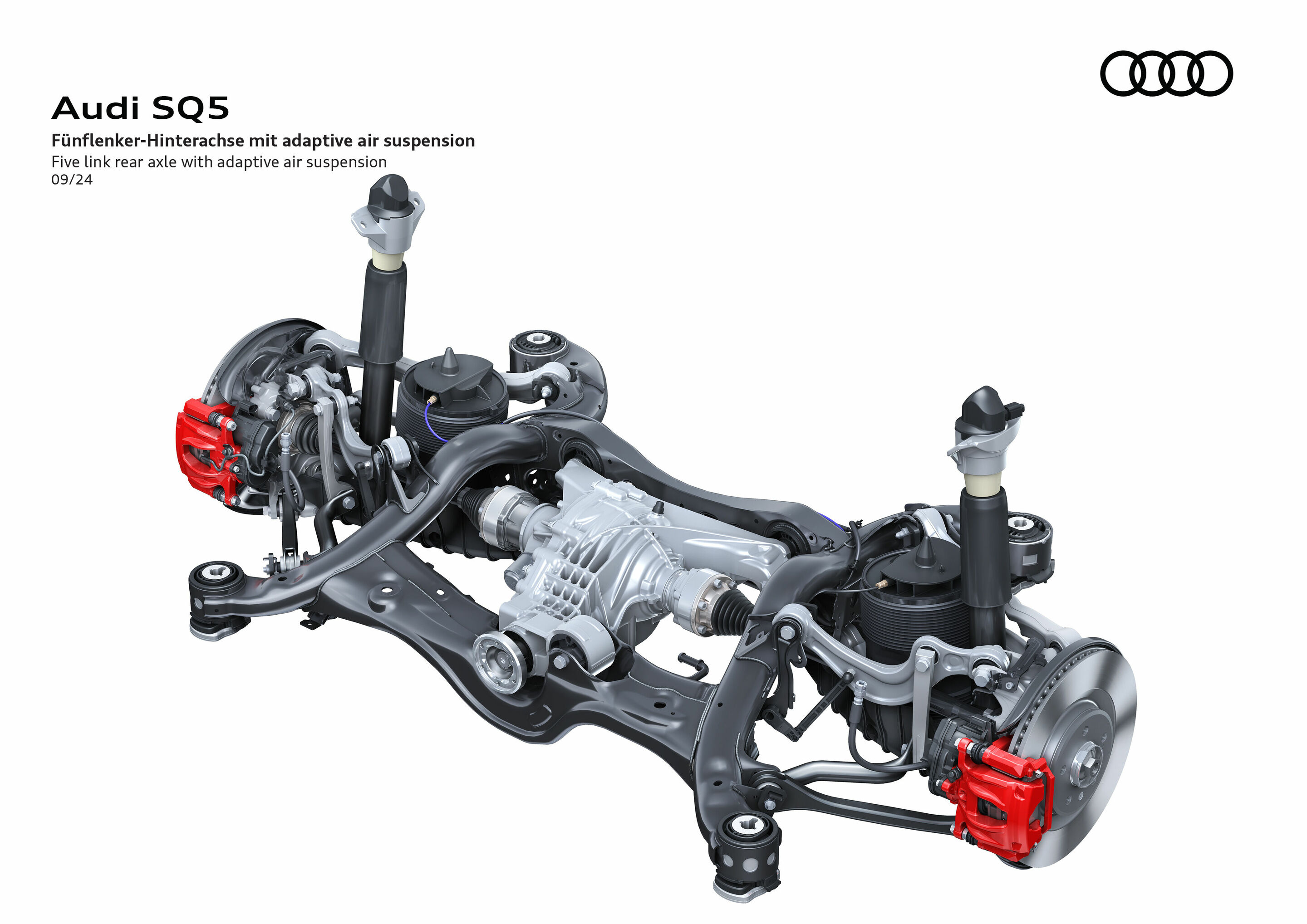 Illustration - Audi SQ5 - Five link rear axle with adaptive air suspension