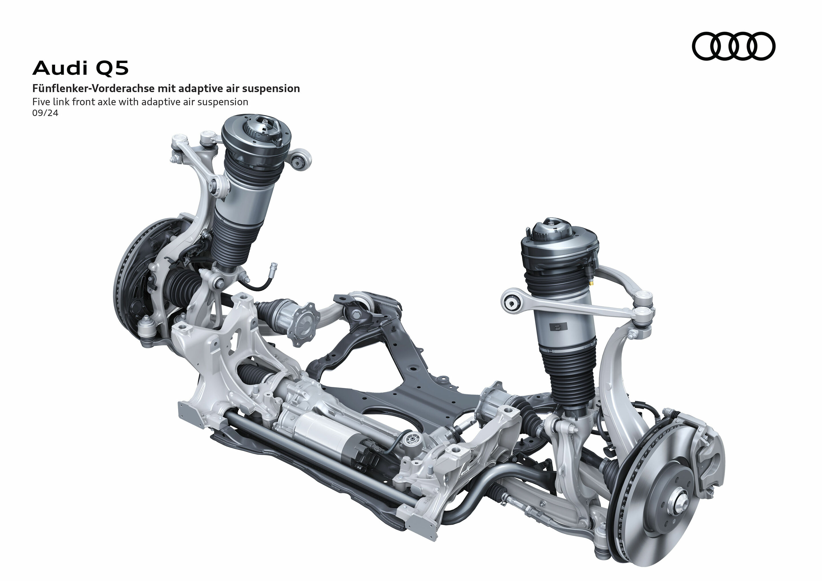 Illustration - Audi Q5 - Five link front axle with adaptive air suspension