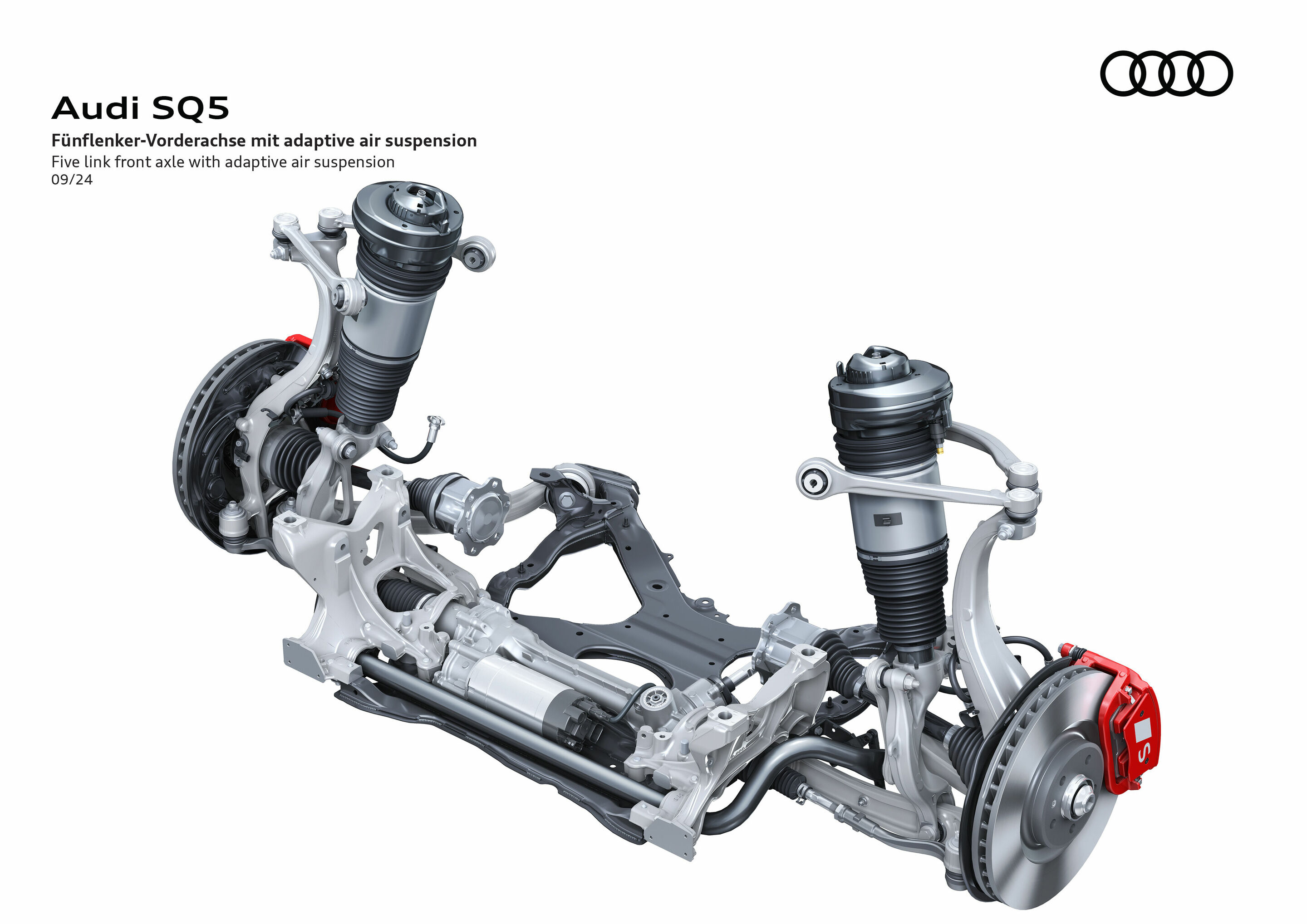 Illustration - Audi SQ5 - Five link front axle with adaptive air suspension