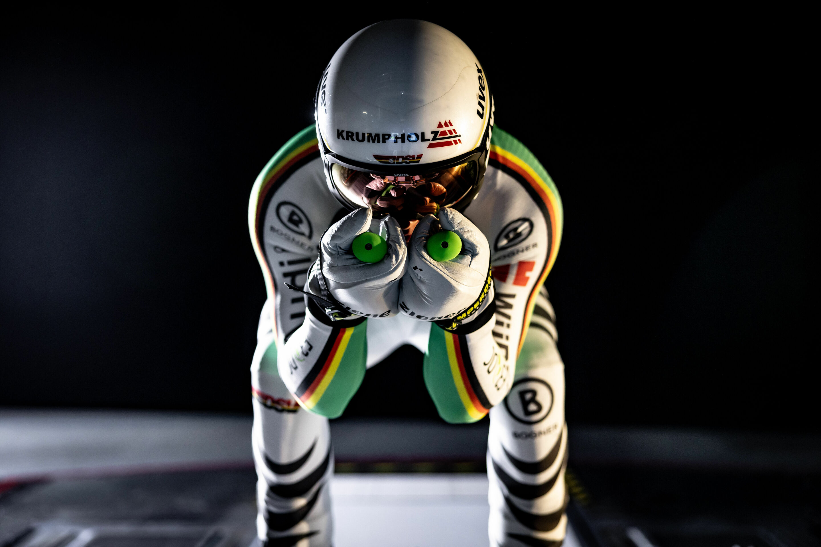 Ski professionals instead of cars in the Audi wind tunnel - Athletes from the German Ski Association tested their new equipment in the wind tunnel, where the efficiency of Audi vehicles is normally checked.