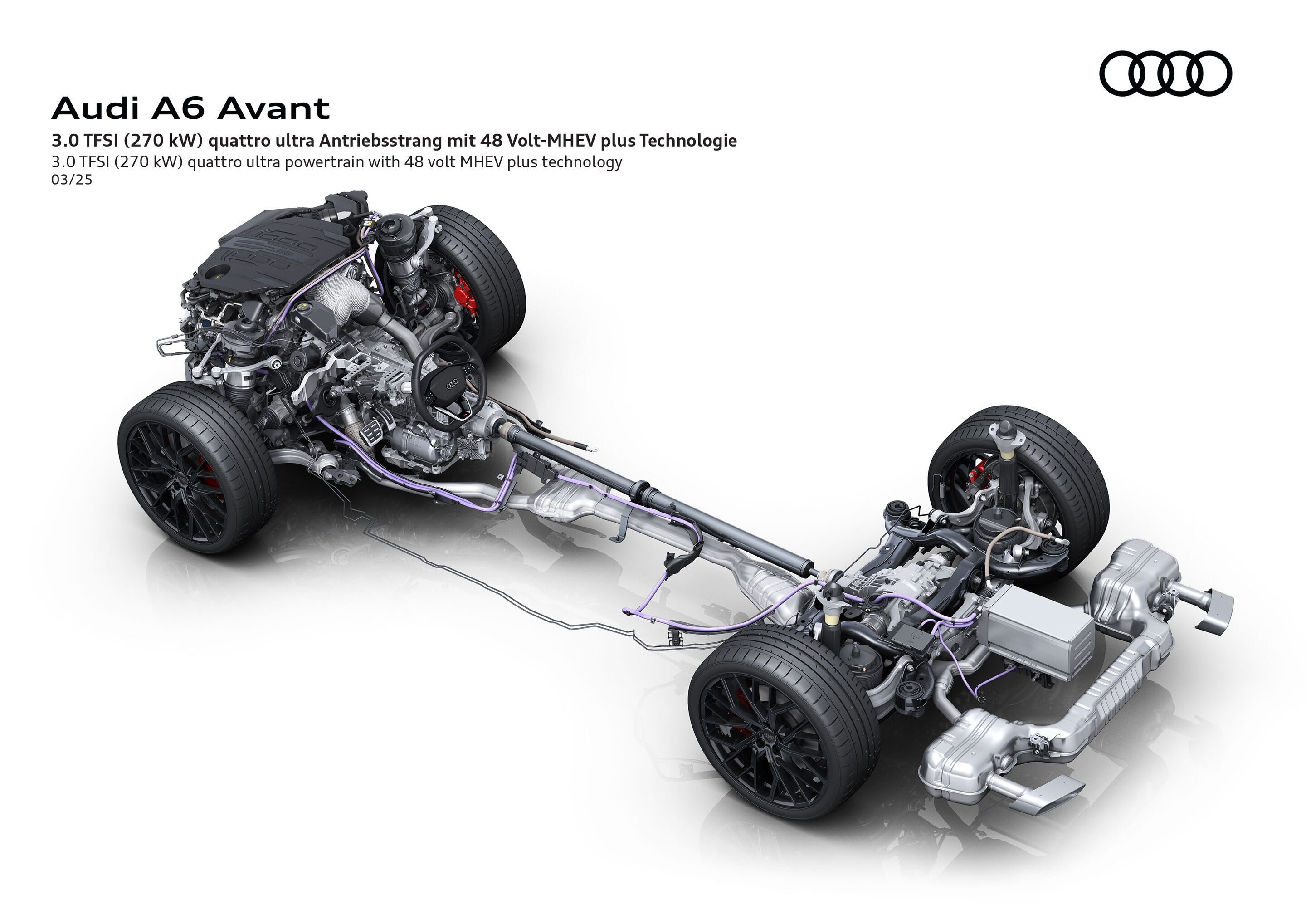 Illustration - Audi A6 Avant - 3.0 TFSI (270 kW) quattro ultra powertrain with 48 volt MHEV plus technology